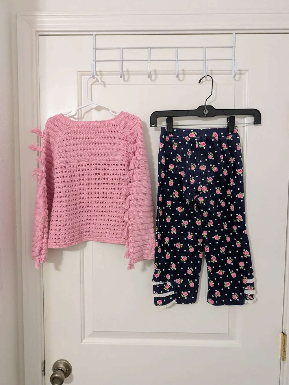 Vintage Gymboree 4T Parisian Rose Pants Park City Luxe Cardigan Outfit